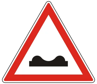 Egyenetlen úttest KRESZ-tábla