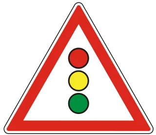 Forgalomirányító fényjelző készülék KRESZ-tábla