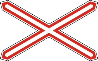 Vasúti átjáró kezdete (egyvágányú) KRESZ-tábla
