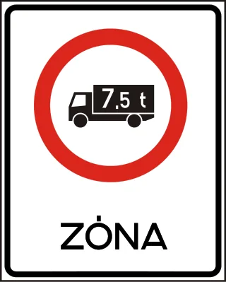 Korlátozott forgalmú övezet (zóna) KRESZ-tábla