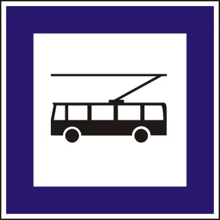 Trolibuszmegállóhely KRESZ-tábla