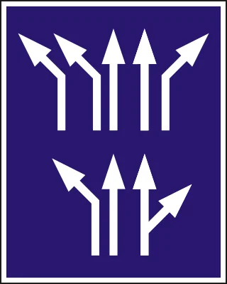 Besorolás rendjét jelző tábla (összetett csomópont) KRESZ-tábla