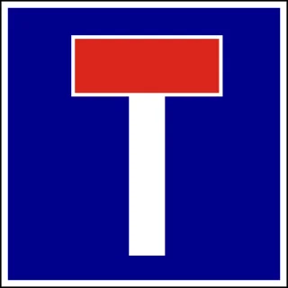 Zsákutca KRESZ-tábla